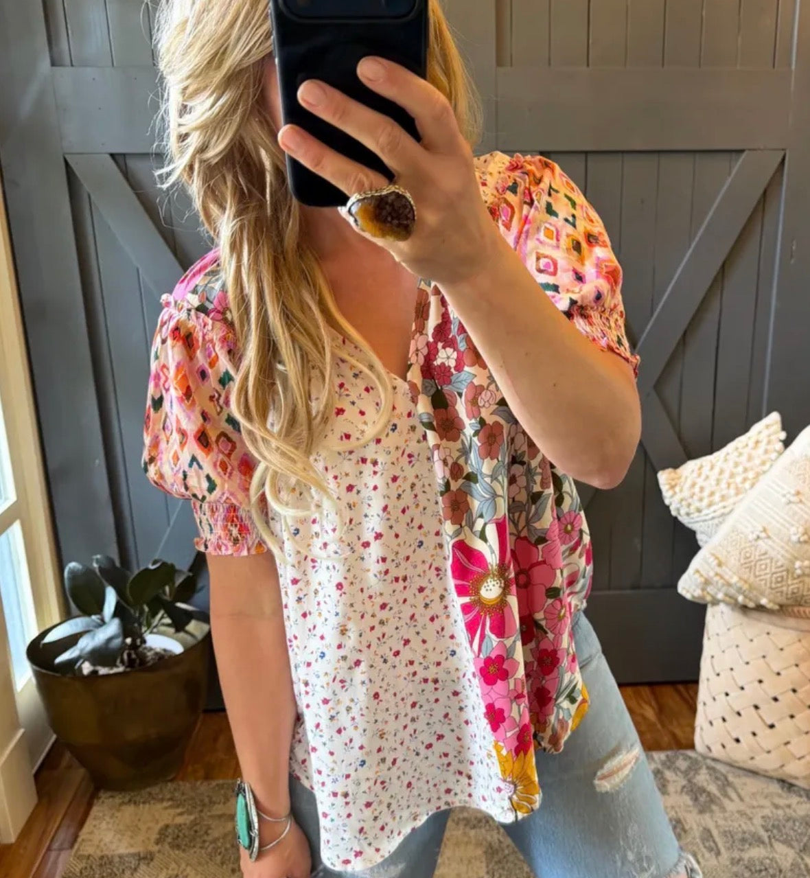 Floral Cottage Bohemian Blouse - Lavender Tribe