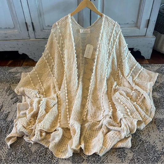 Bohemian Handmade Bridal Kimono  Wrap Wedding Cover-up Robe