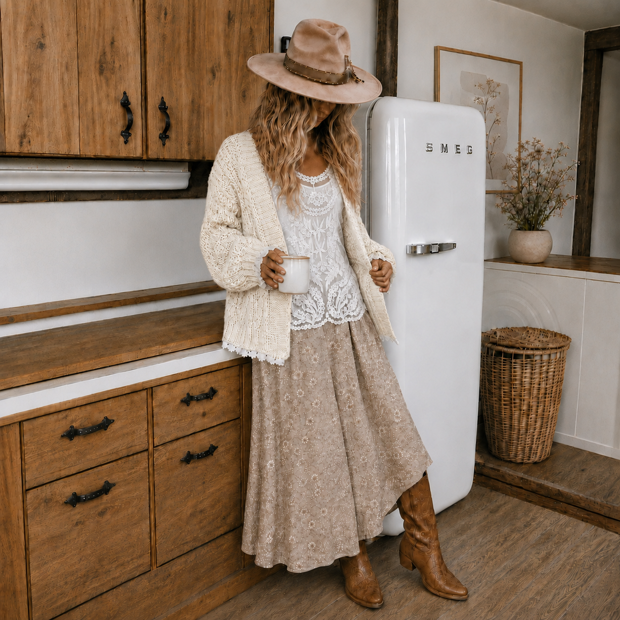 Heirloom Lace Trim Cardigan Sweater