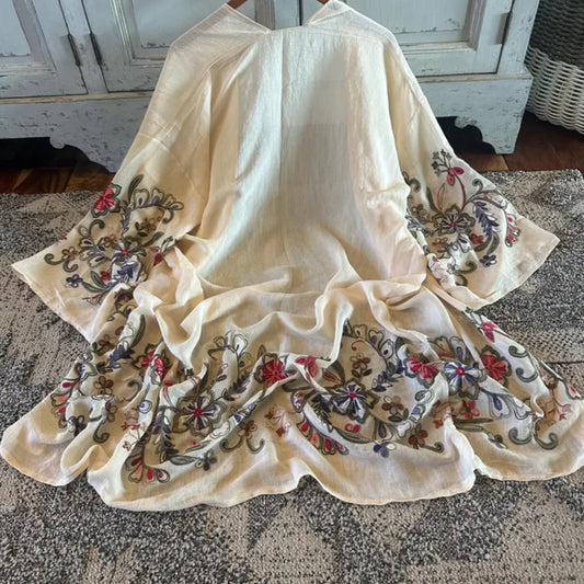 Twisp Embroidered Floral Cardigan Kimono