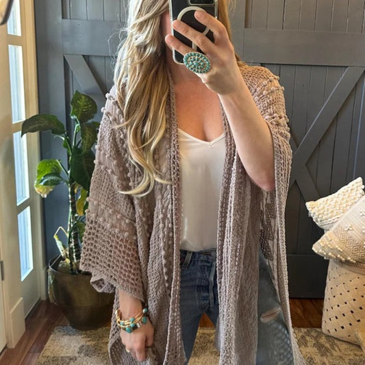 Taupe Cardigan Model View