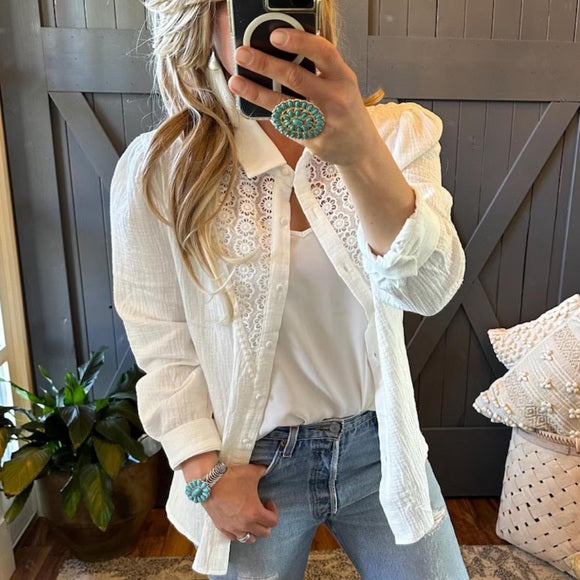 USA Made Cotton Blouse Western Style