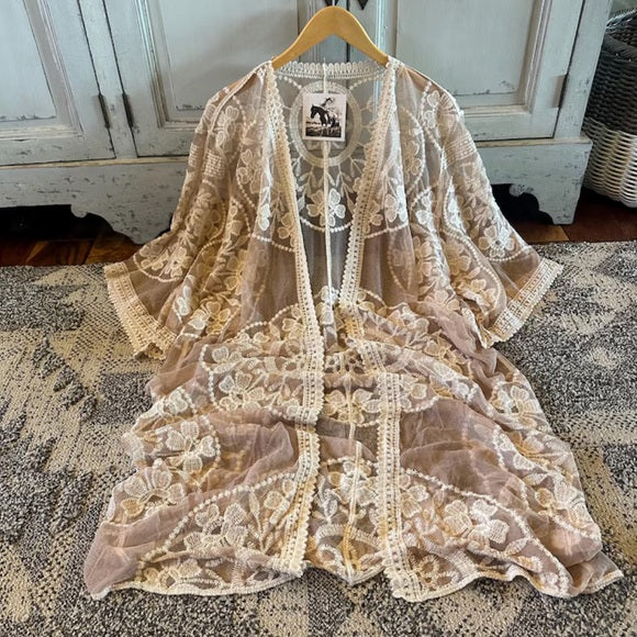 Western Bohemian Embroidered Cardigan Hanging