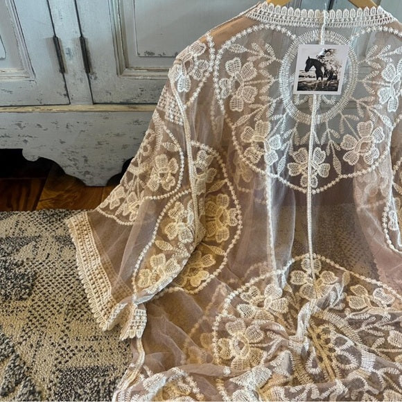 Western Bohemian Embroidered Cardigan Tag