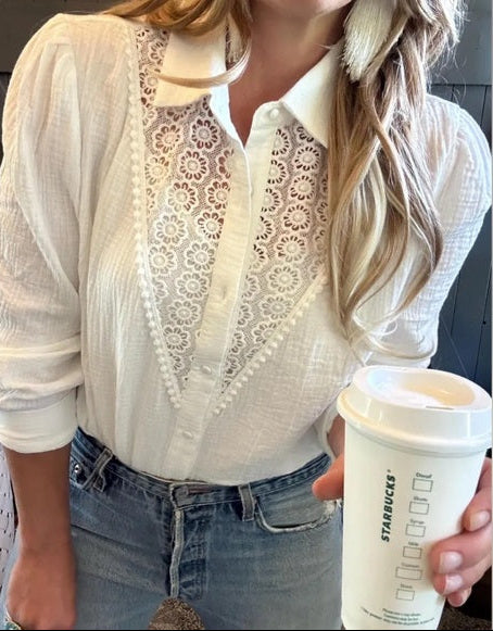 White Blouse With Denim Jeans and Turquoise Jewelry USA Western Boutique