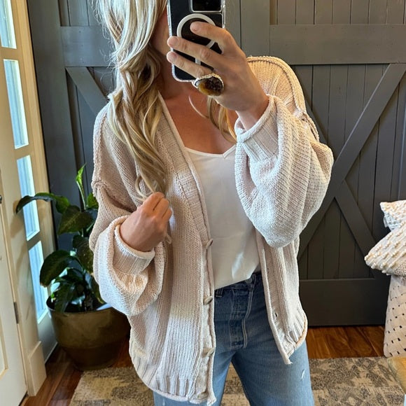Pine Haven Oatmeal Cardigan Sweater