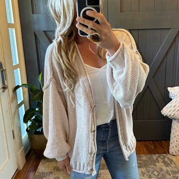 Pine Haven Oatmeal Cardigan Sweater