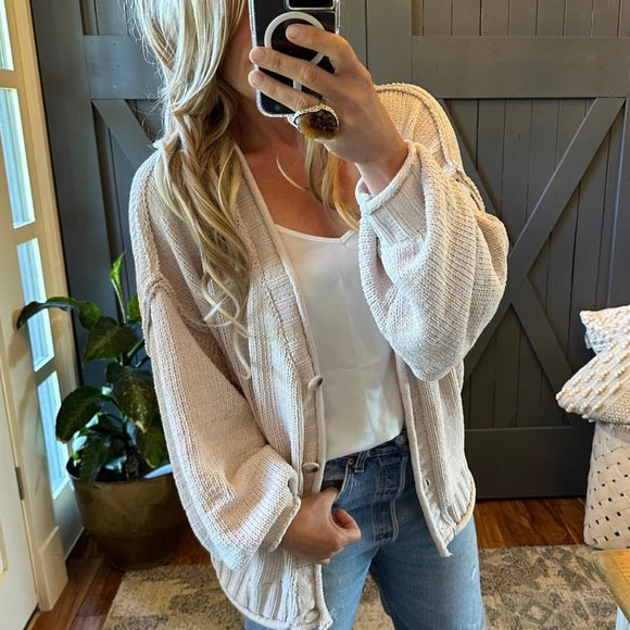 Pine Haven Oatmeal Cardigan Sweater