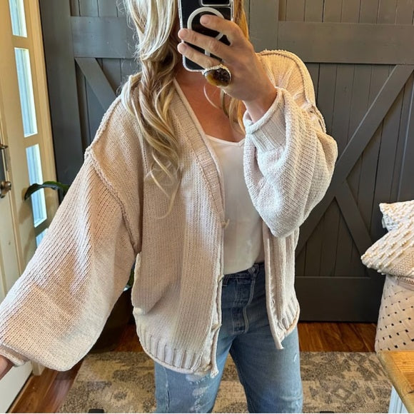 Pine Haven Oatmeal Cardigan Sweater