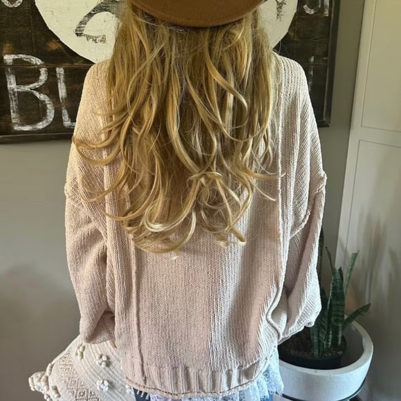 Pine Haven Oatmeal Cardigan Sweater