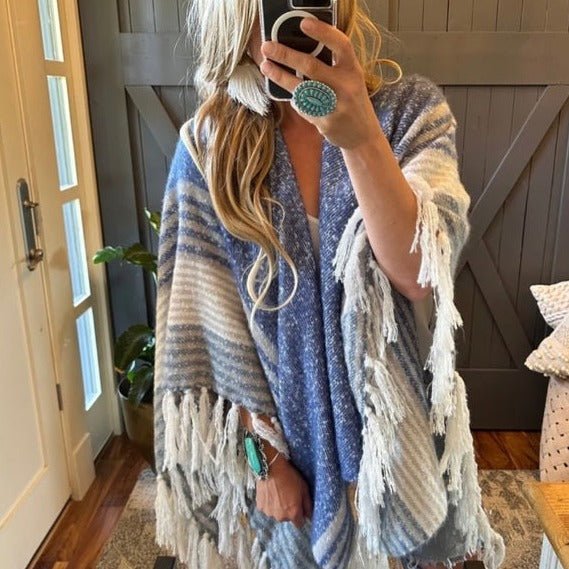 Tumwater Bohemian Knit Fringe Cardigan Sweater