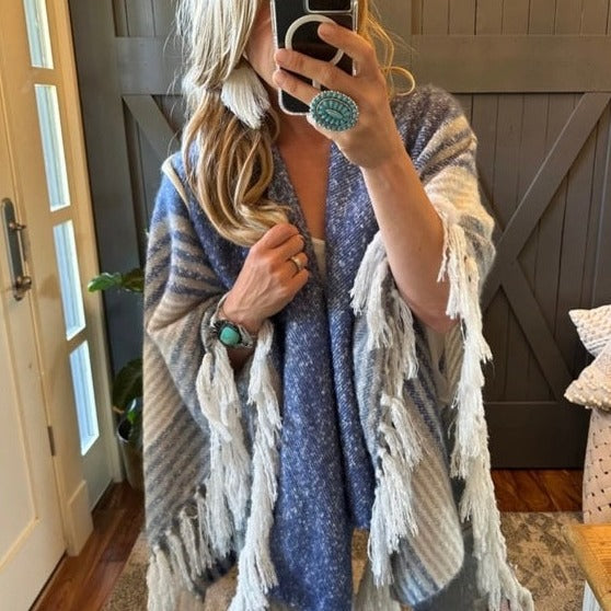 Tumwater Bohemian Knit Fringe Cardigan Sweater