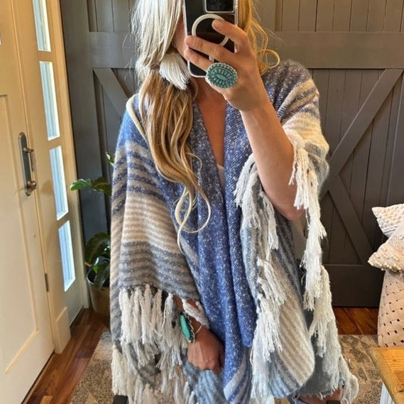 Tumwater Bohemian Knit Fringe Cardigan Sweater