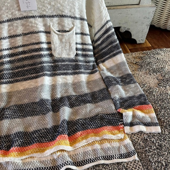 Dixon Stripped Cotton Knit Pullover Lightweight Sweater