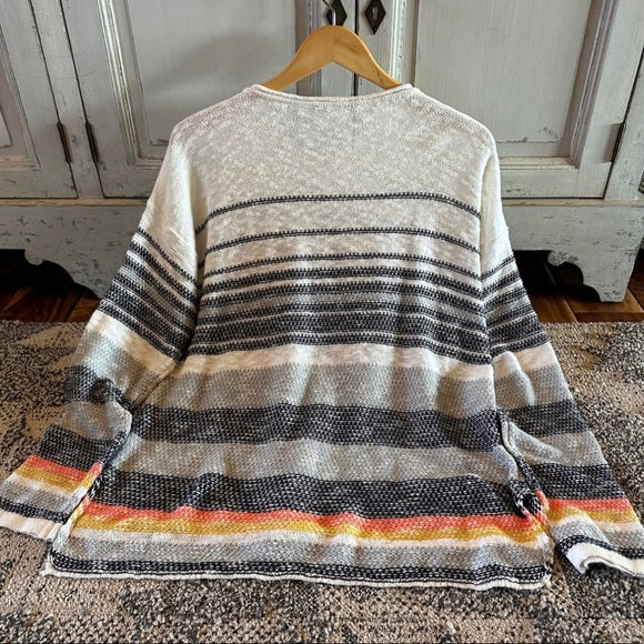 Dixon Stripped Cotton Knit Pullover Lightweight Sweater
