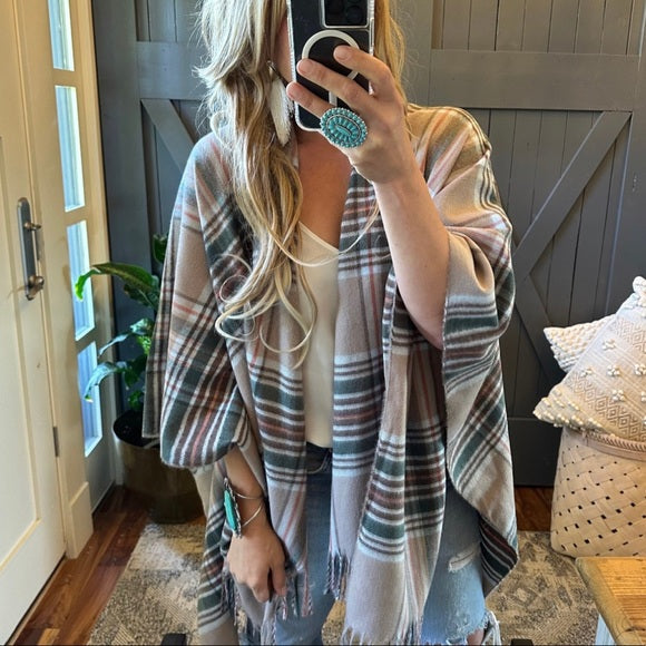 Cassidy Classic Plaid Blanket Cardigan Sweater