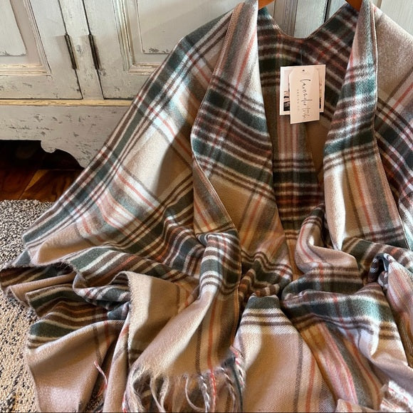Cassidy Classic Plaid Blanket Cardigan Sweater
