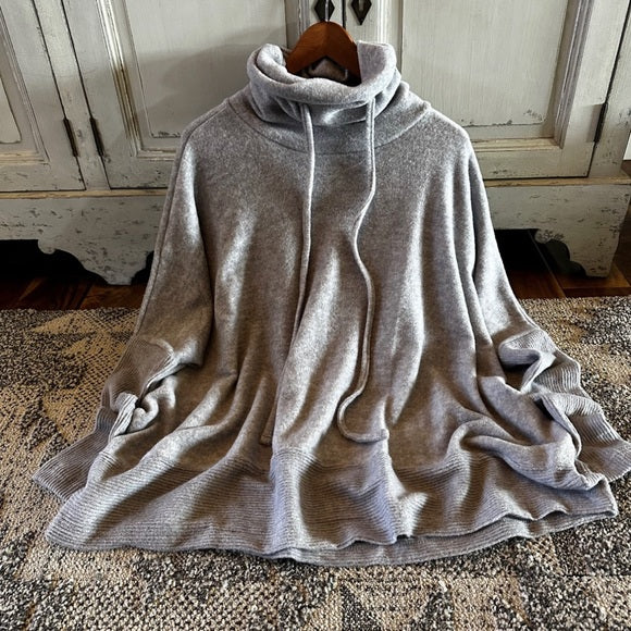 Little Rock Cozy Grey Fleece Pullover Turtleneck Sweater