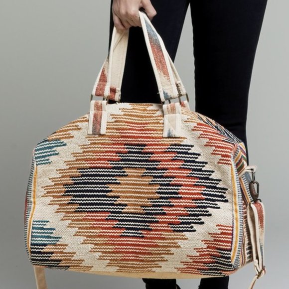 Sandstorm Aztec Kilim Tapestry Weekender Duffle Tote Bag