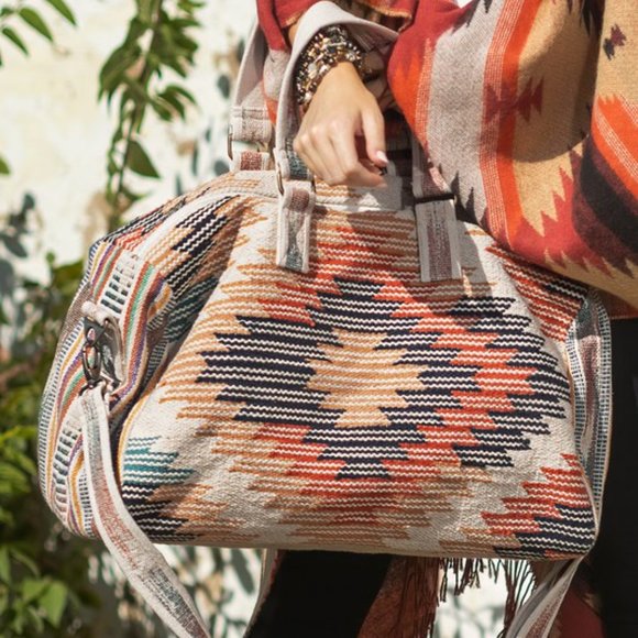 Sandstorm Aztec Kilim Tapestry Weekender Duffle Tote Bag