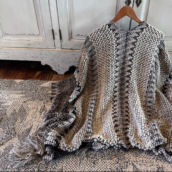 Bohemian Loom Cardigan Sweater in Gray