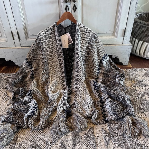 Bohemian Loom Cardigan Sweater in Gray