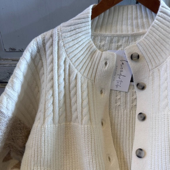 Skagit Fair Isle Button Front Handmade Cardigan Sweater