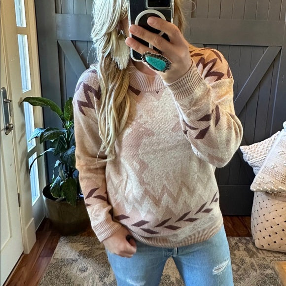 Christmas Holiday Reindeer Pullover Crew Neck Cotton Sweater