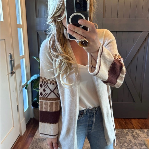 Okanagan Aztec Print Long Cardigan Sweater