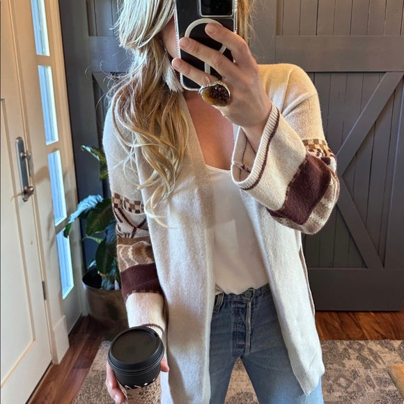 Okanagan Aztec Print Long Cardigan Sweater