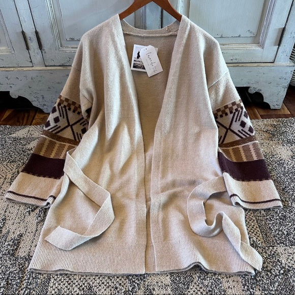 Okanagan Aztec Print Long Cardigan Sweater