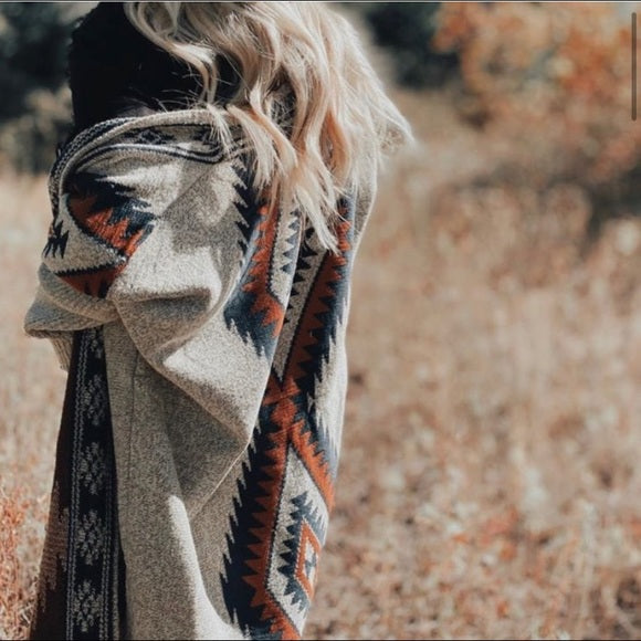 Wyoming Grey Long Cardigan Sweater - Lavender Tribe