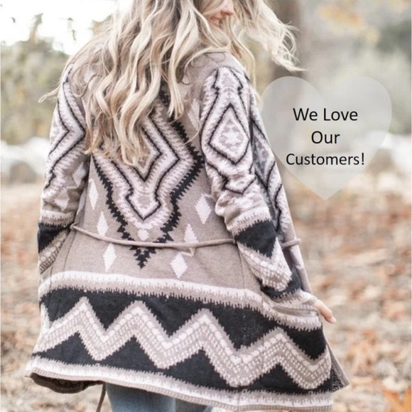 Harper Knitted Soft Wool Blend Cardigan Sweater Coat - Lavender Tribe