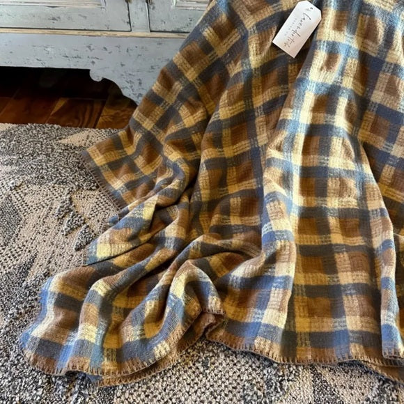 Western Plaid Cozy Blanket Cardigan Sweater