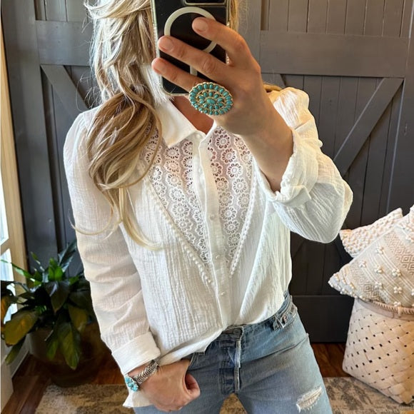 USA Made Cotton Blouse Western Style