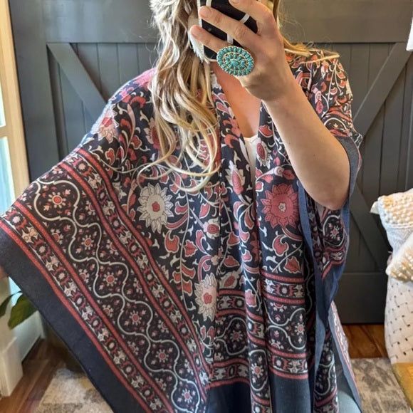Naches Blue Kimono Cardigan