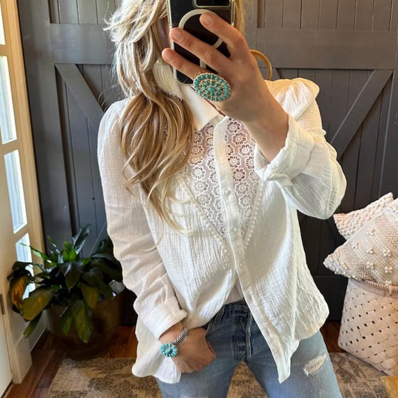 White Blouse on Model