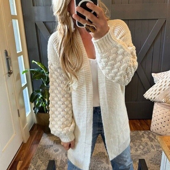 Hutch Cream Oversized Long Cardigan Sweater