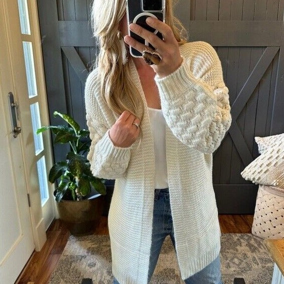Hutch Cream Oversized Long Cardigan Sweater