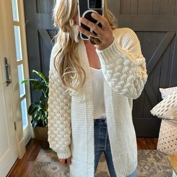 Hutch Cream Oversized Long Cardigan Sweater