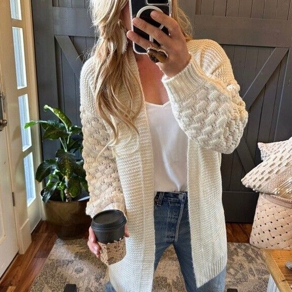 Hutch Cream Oversized Long Cardigan Sweater