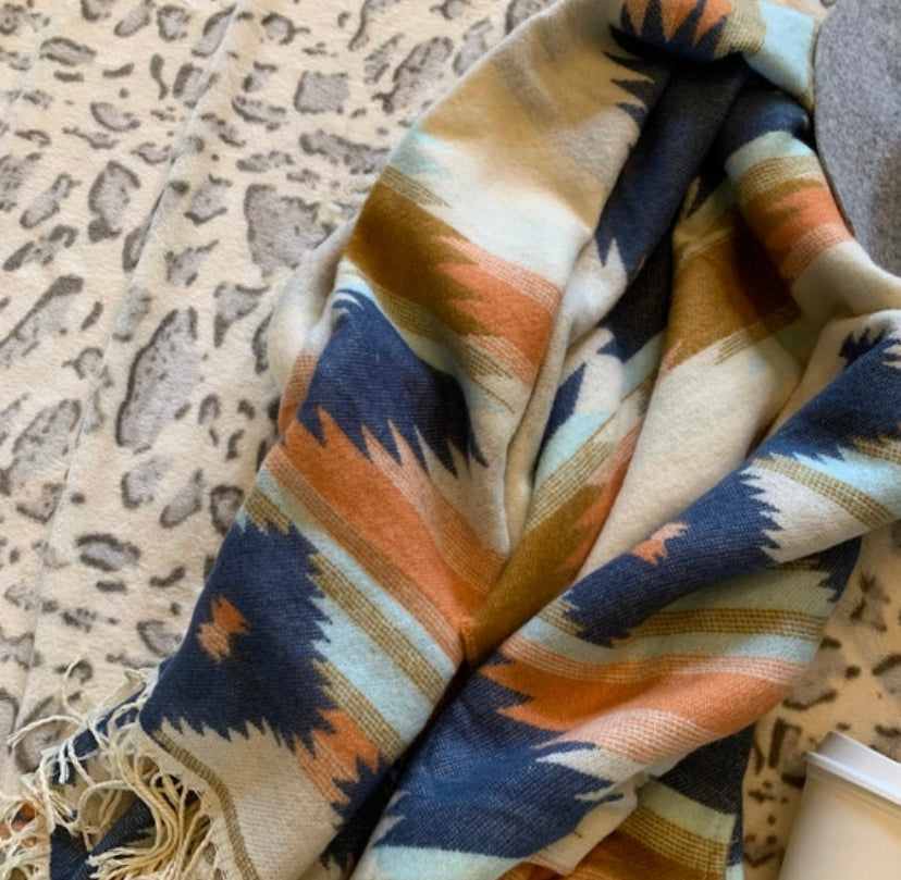 Cody Aztec Western Fringed Poncho Cardigan Sweater