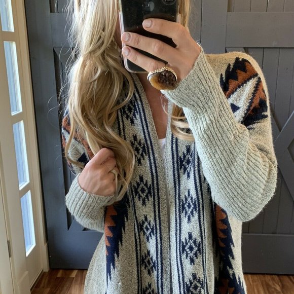 Wyoming Grey Long Cardigan Sweater - Lavender Tribe