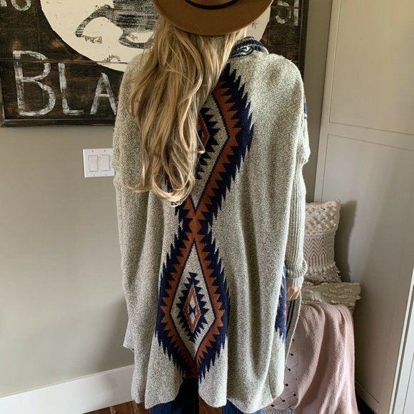 Wyoming Grey Long Cardigan Sweater - Lavender Tribe