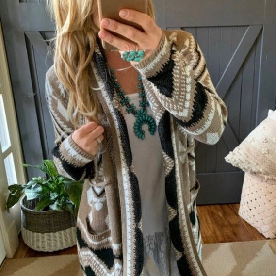 Harper Knitted Soft Wool Blend Cardigan Sweater Coat - Lavender Tribe
