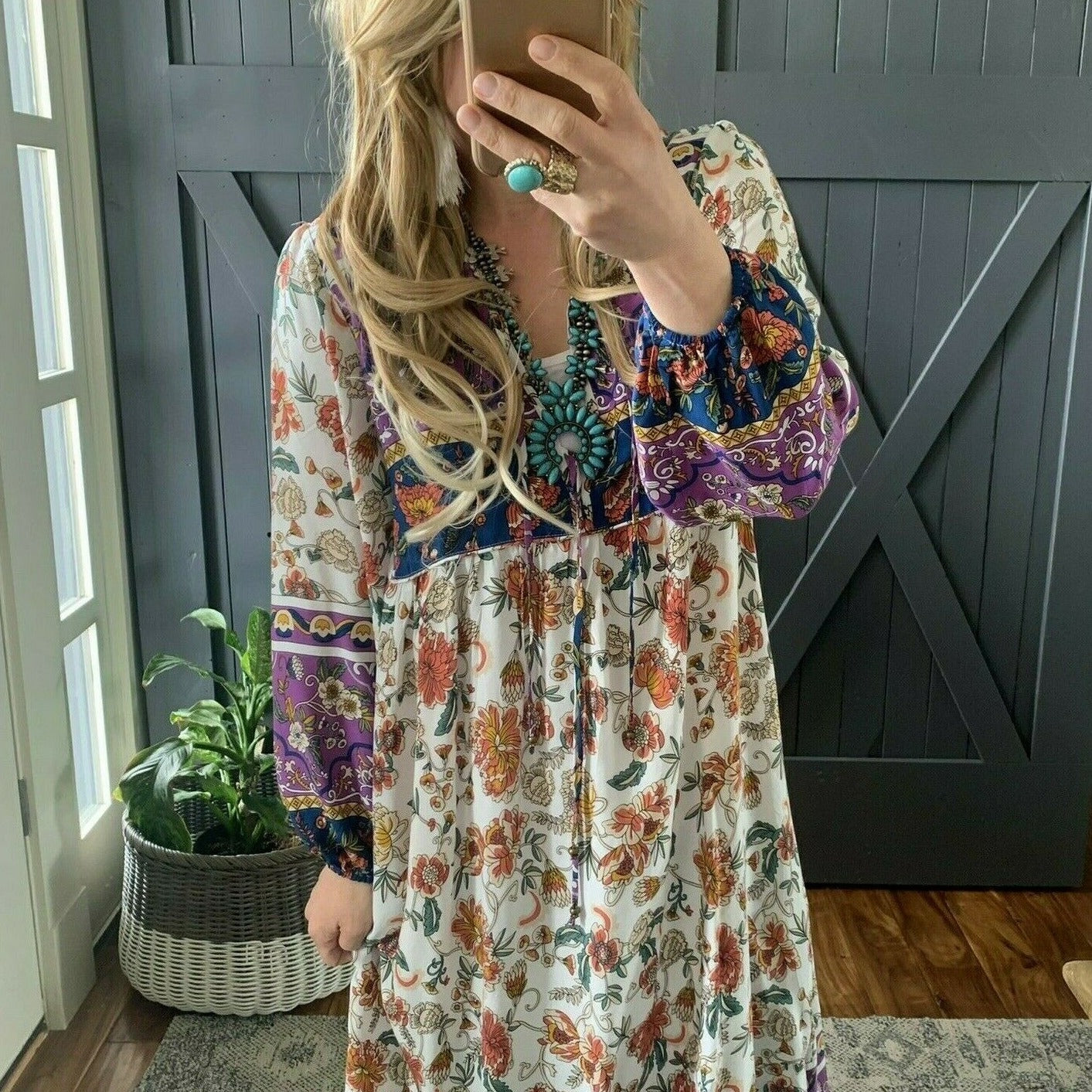 Kelly Bohemian Floral Maxi Dress - Lavender Tribe