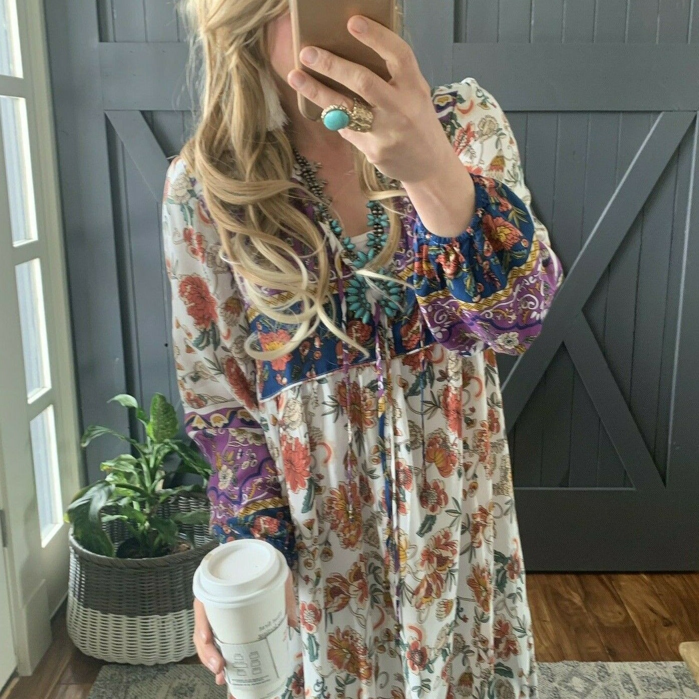 Kelly Bohemian Floral Maxi Dress - Lavender Tribe