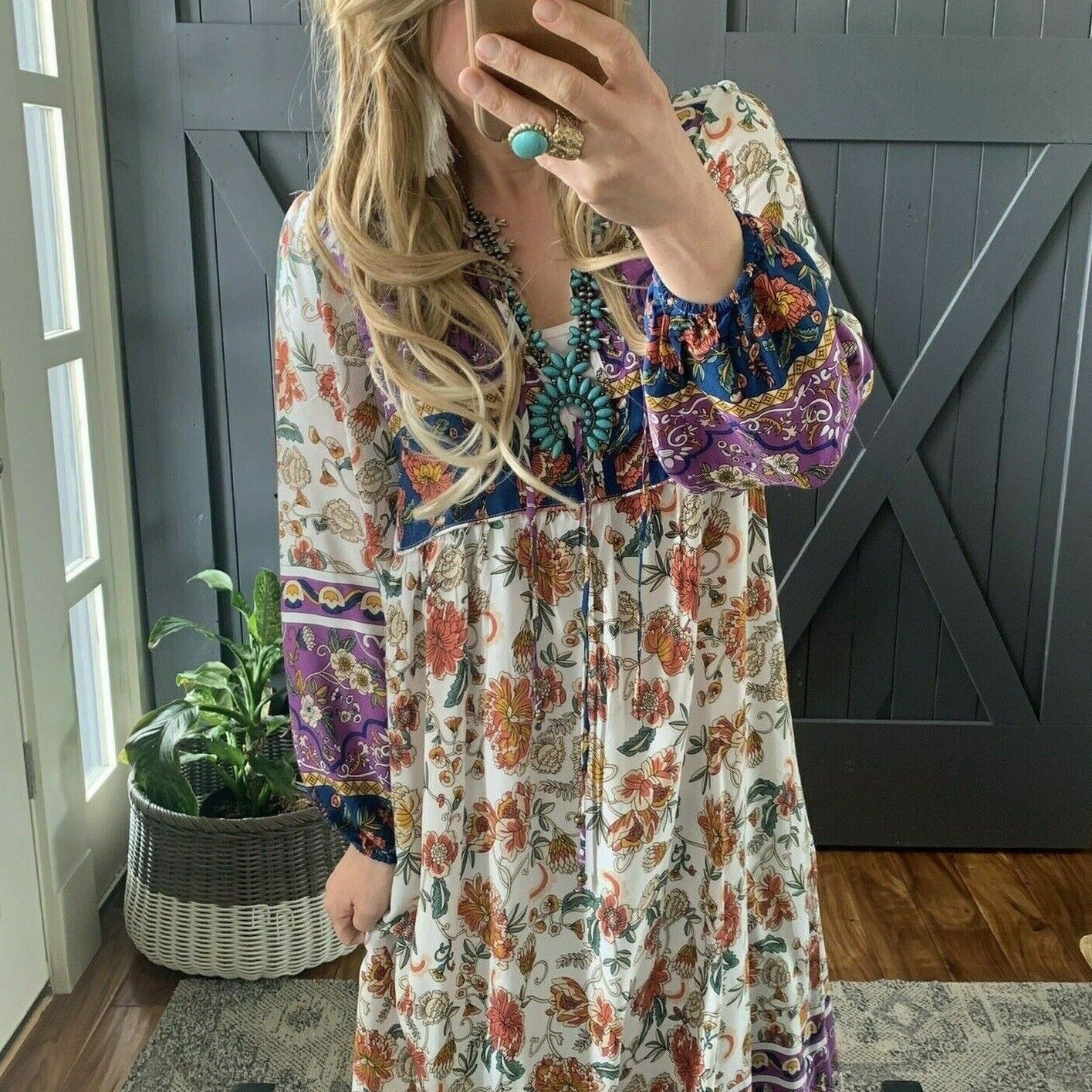 Kelly Bohemian Floral Maxi Dress - Lavender Tribe