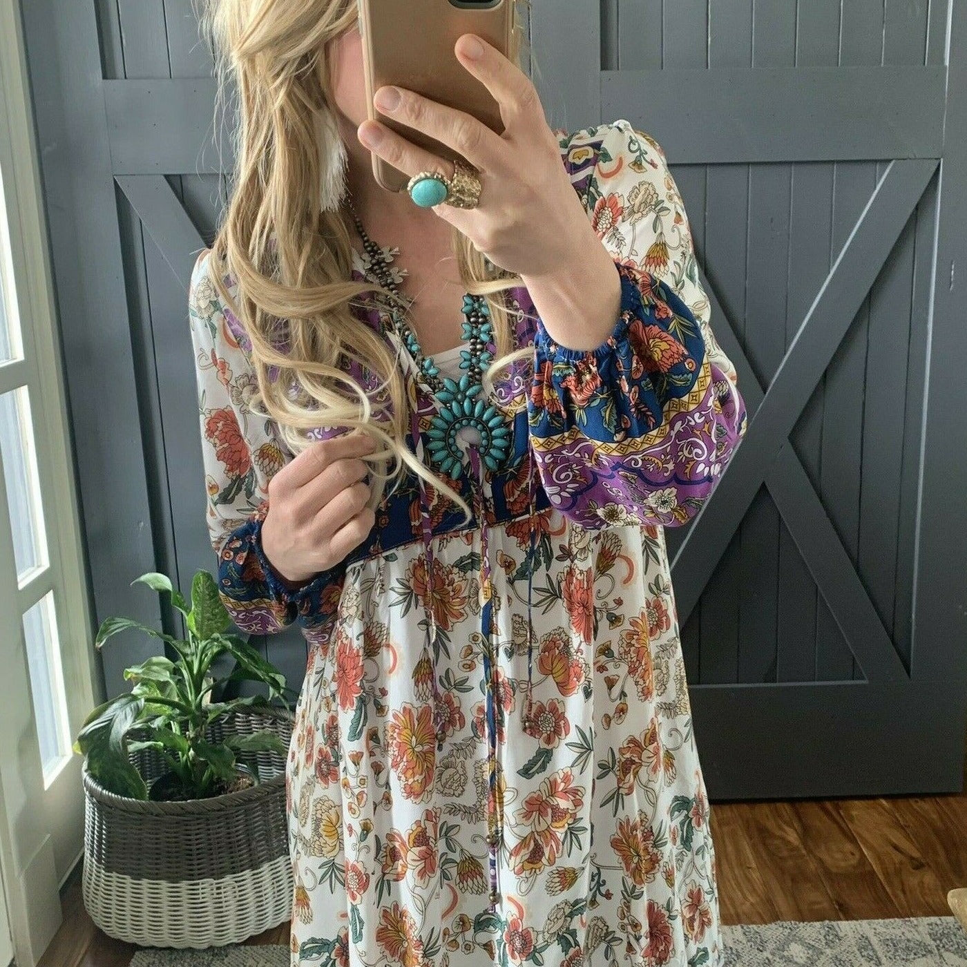 Kelly Bohemian Floral Maxi Dress - Lavender Tribe
