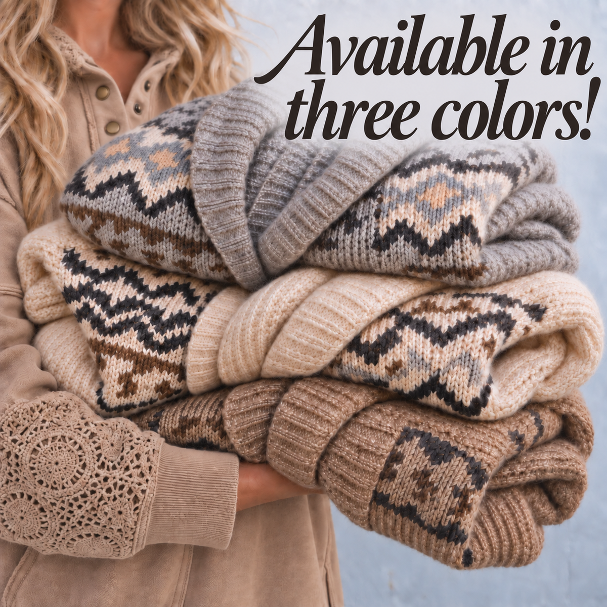 Western Cowichan Print Grey Cardigan Sweater - Lavender Tribe